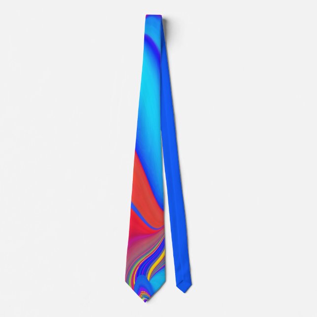 Summerfeeling , Abstract 3D Rainbowart Tie (Front)