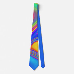 Summerfeeling , Abstract 3D Rainbowart Tie