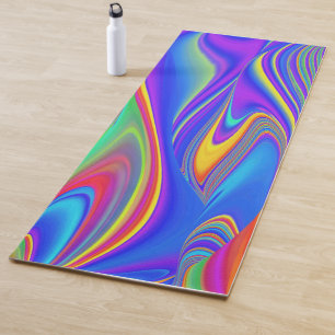 Summerfeeling , Abstract 3D Rainbowart Yoga Mat