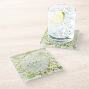 Summerfield Daisies Camomile Flower Wedding Cheers Glass Coaster