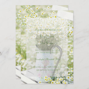 Summerfield Daisies Camomile Flower Wedding Invitation