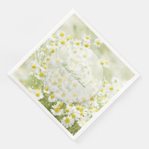 Summerfield Daisies Camomile Flower Wedding Napkin
