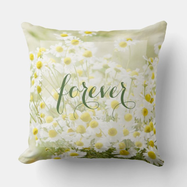 Summerfield Daisies Daisy Flower Wedding  Forever Cushion (Front)