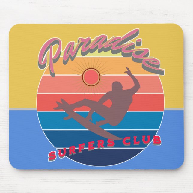 Summerfun surfing club-Beach weather Mouse Pad (Front)