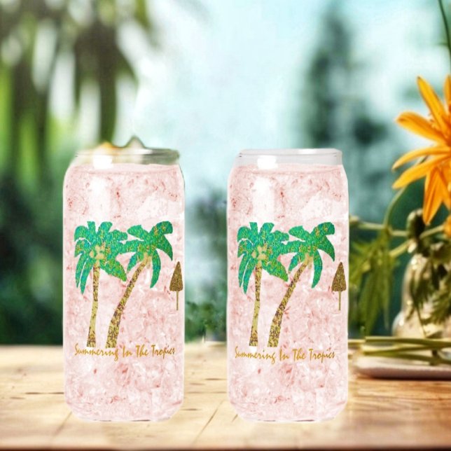 Summering In The Tropics  Can Glass (The drinks seem to taste more refreshing, on an island, or wherever, you vacation!)