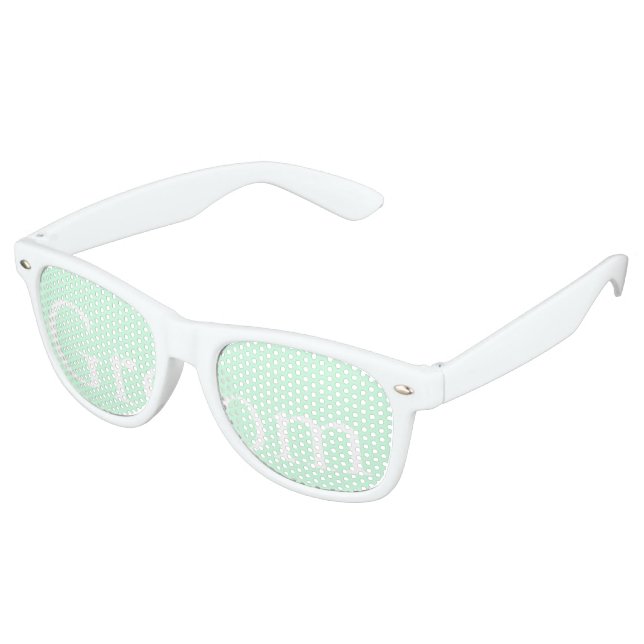 Summermint Pastel Green Mint Wedding Retro Sunglasses (Angled)