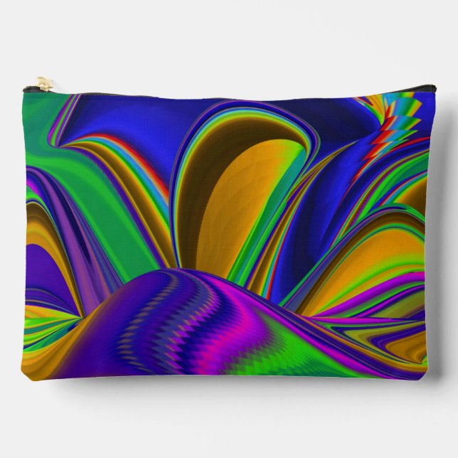 Summerrainbow , Abstract 3D Rainbowart Accessory Pouch (Front)