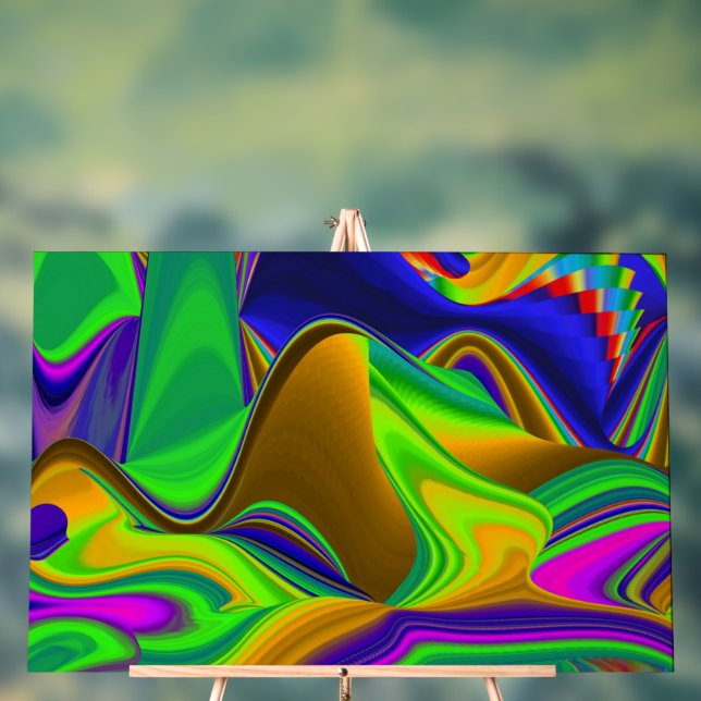 Summerrainbow , Abstract 3D Rainbowart Acrylic Sign (Neutral)