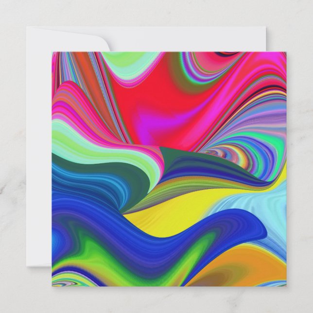 Summerrainbow , Abstract 3D Rainbowart Card (Front)