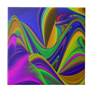 Summerrainbow , Abstract 3D Rainbowart Ceramic Tile