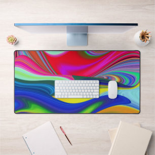 Summerrainbow , Abstract 3D Rainbowart Desk Mat