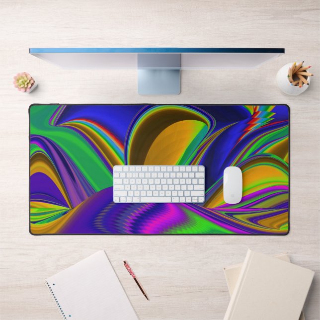 Summerrainbow , Abstract 3D Rainbowart Desk Mat (Office 1)