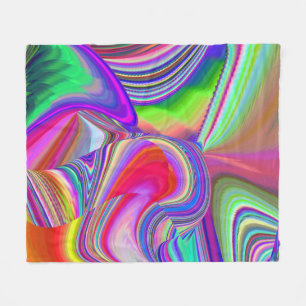 Summerrainbow , Abstract 3D Rainbowart Fleece Blanket