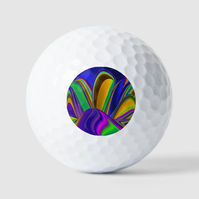 Summerrainbow , Abstract 3D Rainbowart Golf Balls (Front)