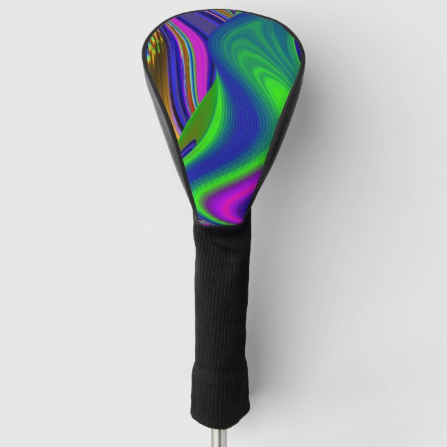 Summerrainbow , Abstract 3D Rainbowart Golf Head Cover (Front)