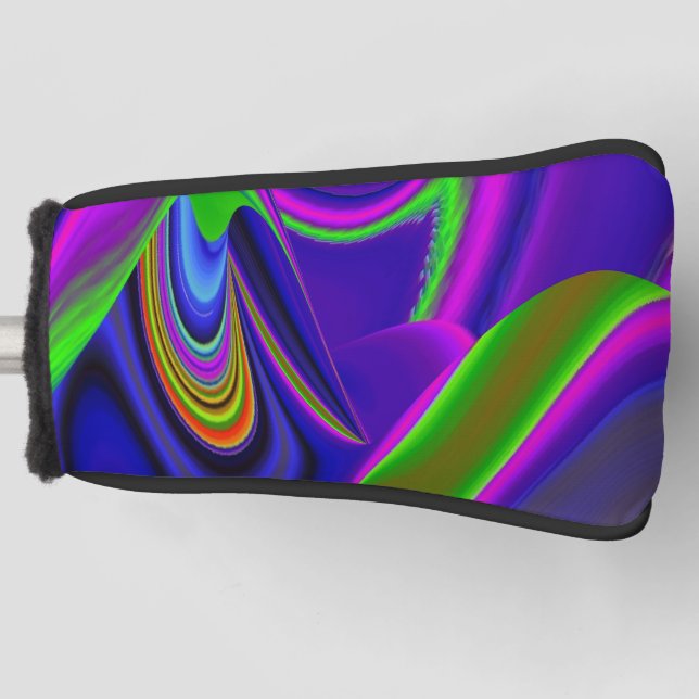 Summerrainbow , Abstract 3D Rainbowart Golf Head Cover (Front)