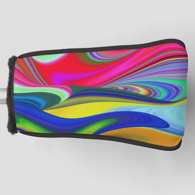 Summerrainbow , Abstract 3D Rainbowart Golf Head Cover (Front)