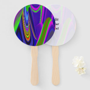 Summerrainbow , Abstract 3D Rainbowart Hand Fan