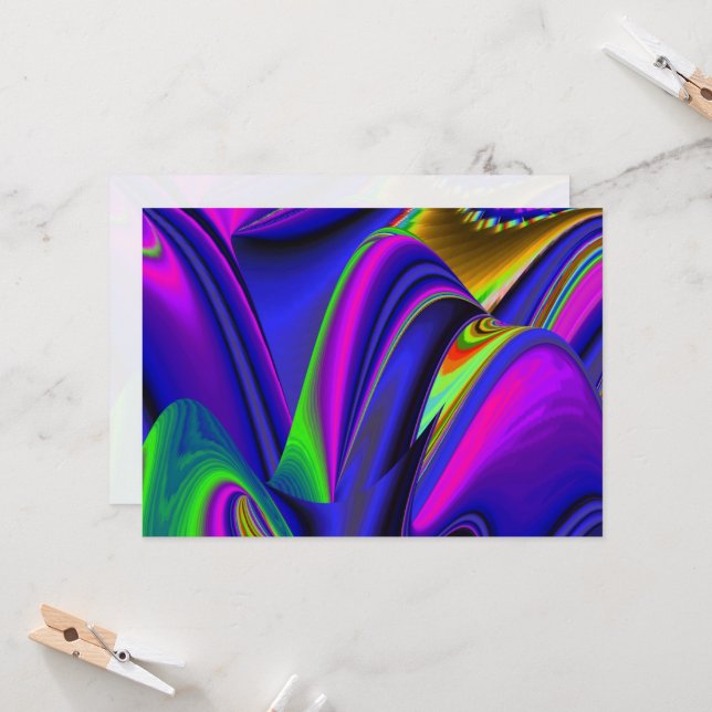Summerrainbow , Abstract 3D Rainbowart Invitation (Front/Back In Situ)