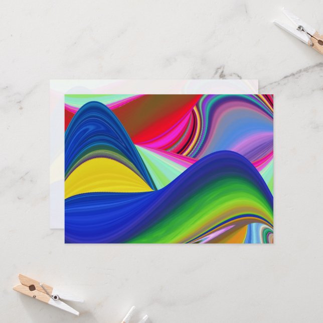 Summerrainbow , Abstract 3D Rainbowart Invitation (Front/Back In Situ)
