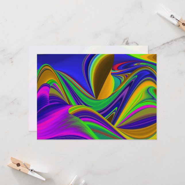 Summerrainbow , Abstract 3D Rainbowart Invitation (Front/Back In Situ)