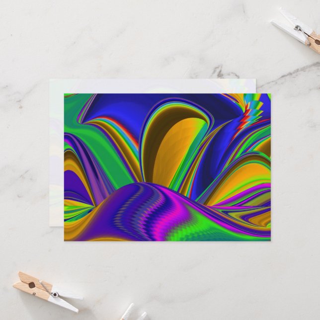 Summerrainbow , Abstract 3D Rainbowart Invitation (Front/Back In Situ)