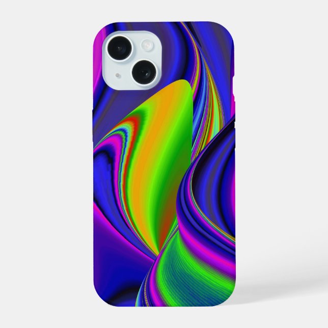 Summerrainbow , Abstract 3D Rainbowart iPhone 15 Case (Back)