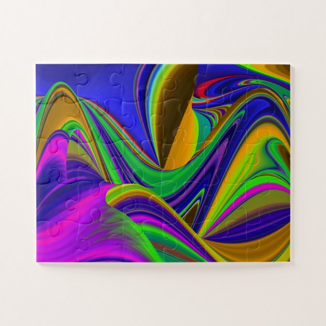 Summerrainbow , Abstract 3D Rainbowart Jigsaw Puzzle (Horizontal)