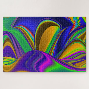 Summerrainbow , Abstract 3D Rainbowart Jigsaw Puzzle