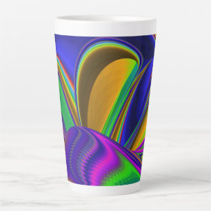 Summerrainbow , Abstract 3D Rainbowart Latte Mug