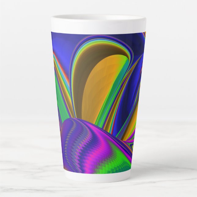 Summerrainbow , Abstract 3D Rainbowart Latte Mug (Front)