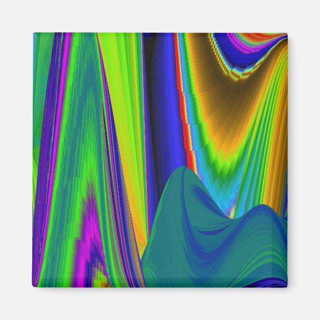 Summerrainbow , Abstract 3D Rainbowart Magnet (Front)