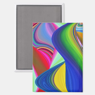 Summerrainbow , Abstract 3D Rainbowart Magnet