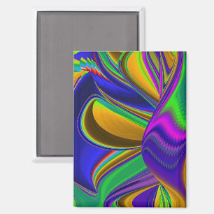 Summerrainbow , Abstract 3D Rainbowart Magnet