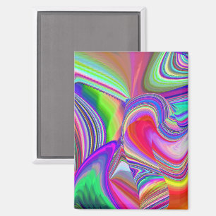 Summerrainbow , Abstract 3D Rainbowart Magnet