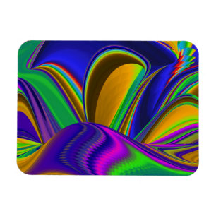 Summerrainbow , Abstract 3D Rainbowart Magnet
