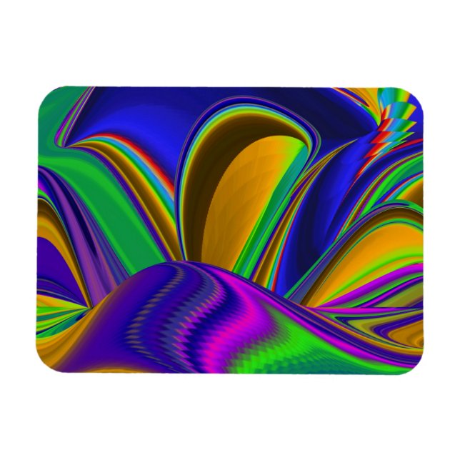 Summerrainbow , Abstract 3D Rainbowart Magnet (Horizontal)
