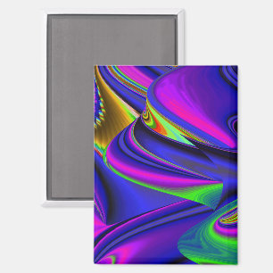 Summerrainbow , Abstract 3D Rainbowart Magnet