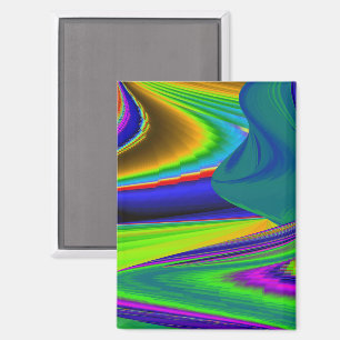 Summerrainbow , Abstract 3D Rainbowart Magnet