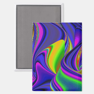 Summerrainbow , Abstract 3D Rainbowart Magnet