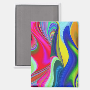 Summerrainbow , Abstract 3D Rainbowart Magnet