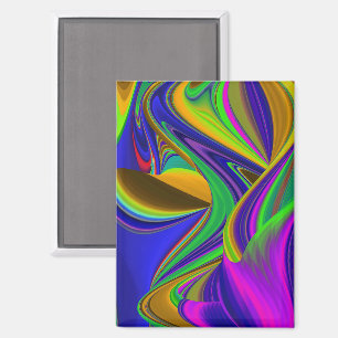 Summerrainbow , Abstract 3D Rainbowart Magnet