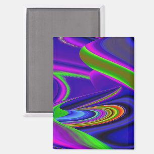 Summerrainbow , Abstract 3D Rainbowart Magnet