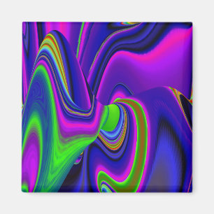 Summerrainbow , Abstract 3D Rainbowart Magnet