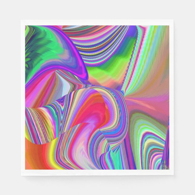 Summerrainbow , Abstract 3D Rainbowart Napkin (Front)