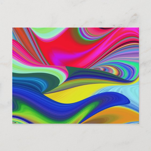 Summerrainbow , Abstract 3D Rainbowart Postcard (Front)