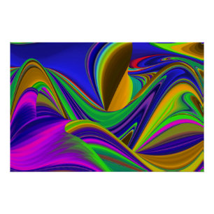Summerrainbow , Abstract 3D Rainbowart Poster