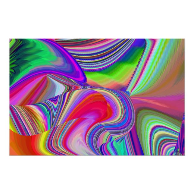 Summerrainbow , Abstract 3D Rainbowart Poster (Front)