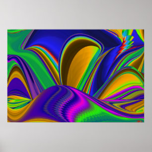 Summerrainbow , Abstract 3D Rainbowart Poster