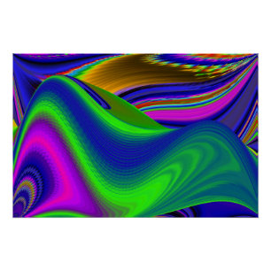 Summerrainbow , Abstract 3D Rainbowart Poster